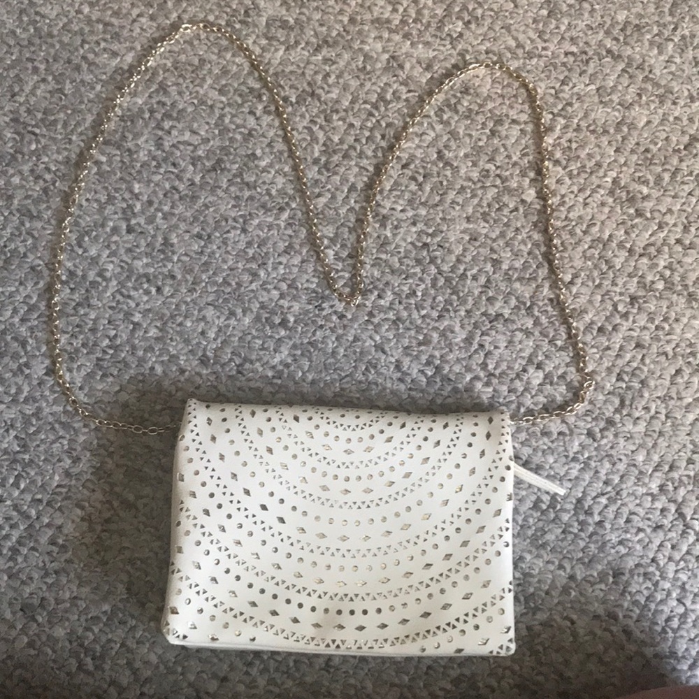 White and gold purse